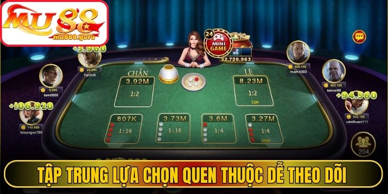 Tập trung lựa chọn quen thuộc dễ theo dõi
