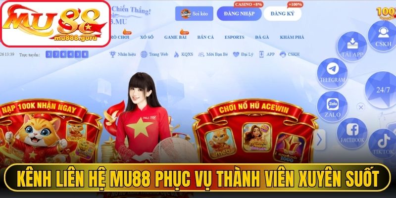 Kênh liên hệ MU88 phục vụ thành viên xuyên suốt 24/7