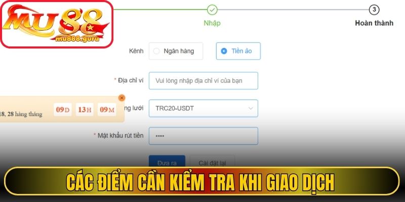 Các điểm cần kiểm tra khi giao dịch 